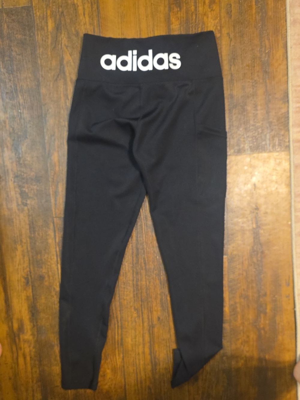 adidas Black High-Waist Girls' Logo Leggings